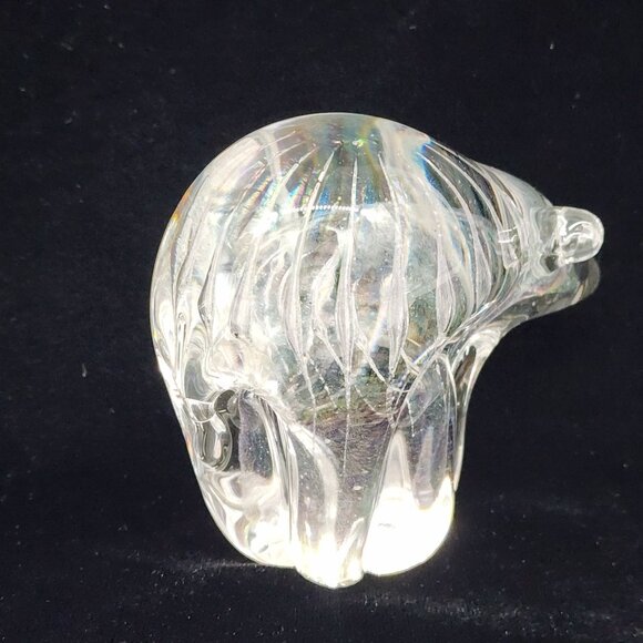 Arte Vargas Northern Lights Glass Bear Paperweight Art Controlled Bubbles Rainbo - Picture 5 of 10